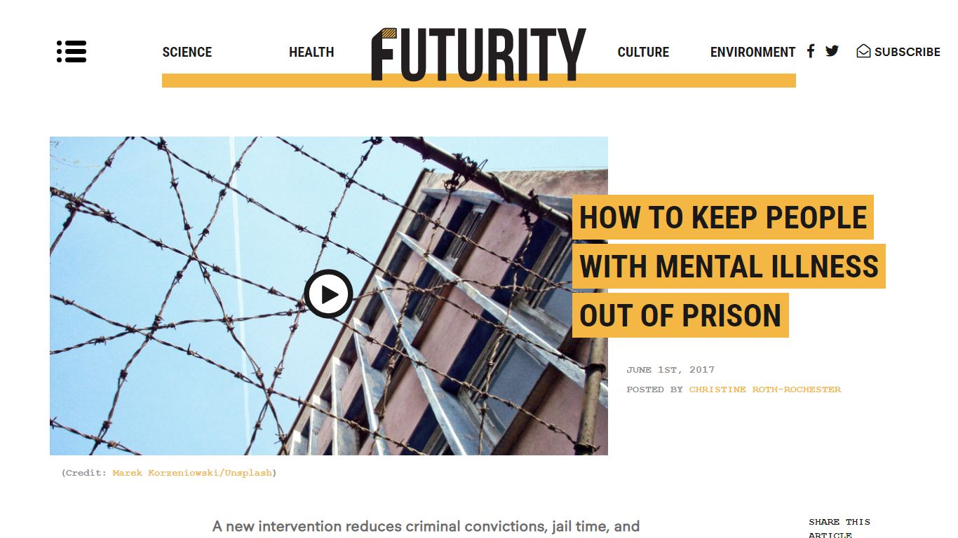 How to keep people with mental illness out of prison - Futurity
